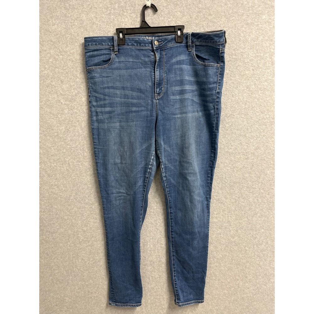 American Eagle Outfitters Jeans Womens 20‎ Blue Denim Super Stretch Skinny Leg